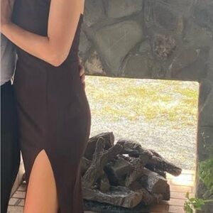 Elegant Brown Sleeveless Dress